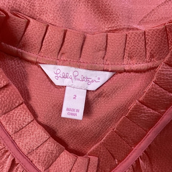 LILLY PULITZER SILK BUTTON FRONT SLEEVELESS BLOUSE Preppy, Old money, aesthetic - Picture 9 of 10